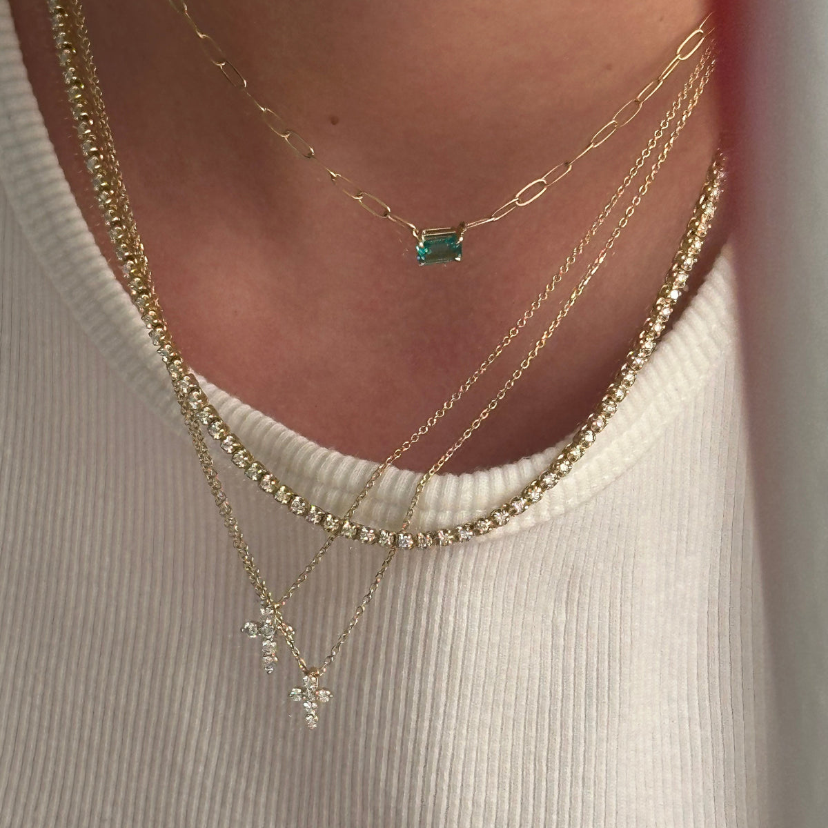 Little Cross Diamond Necklace