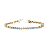 Three Prong Diamond Tennis Bracelet