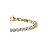 Three Prong Diamond Tennis Bracelet