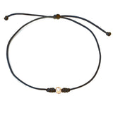 Cord and Gold Diamond Bracelet