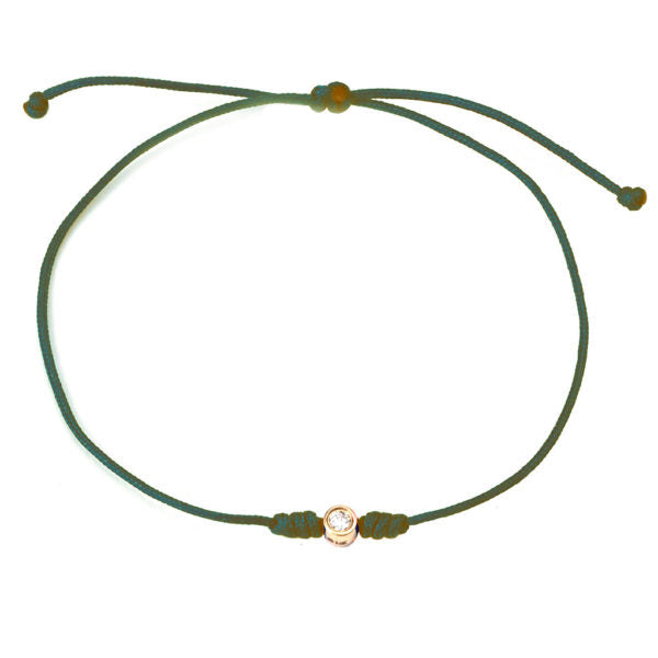 Cord and Gold Diamond Bracelet - LE Fine