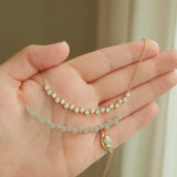 Lively Diamond Bezel Bar Necklace