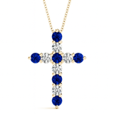 Gems & Diamond Cross Necklace