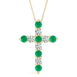 Gems & Diamond Cross Necklace