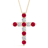 Gems & Diamond Cross Necklace