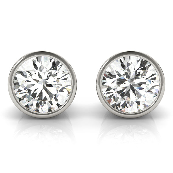 Bezel Diamond Earrings