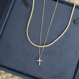 LE Classic Diamond Cross Necklace