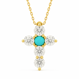 Little Cross Diamond & a Gem Necklace