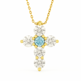 Little Cross Diamond & a Gem Necklace