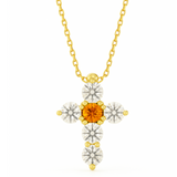 Little Cross Diamond & a Gem Necklace