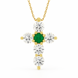 Little Cross Diamond & a Gem Necklace