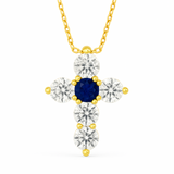 Little Cross Diamond & a Gem Necklace