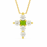 Little Cross Diamond & a Gem Necklace