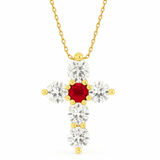 Little Cross Diamond & a Gem Necklace