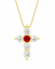 Little Cross Diamond & a Gem Necklace