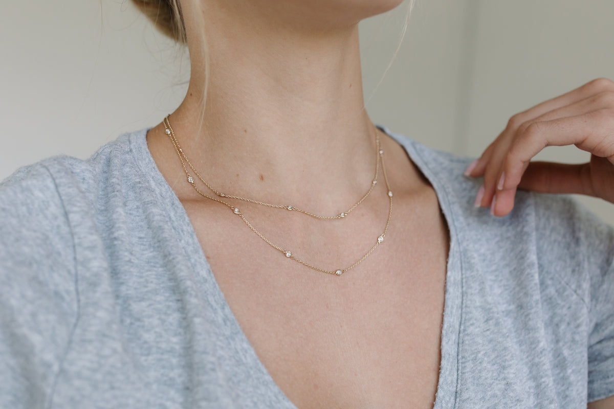 LE Classic Diamond Station Necklace